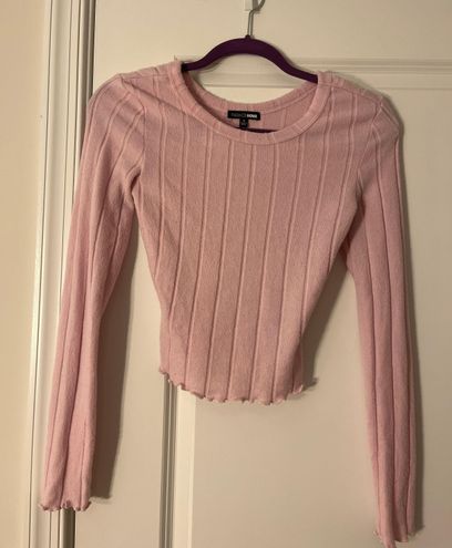 Fashion Nova Pink Cropped Shirt