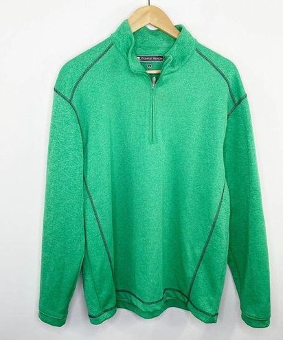 Pebble Beach Performance Green Quarter Zip Pullover Men's Size Medium M ...