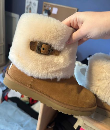 UGG Furry Brown Boots With Buckle Size 8 - $25 - From Erica