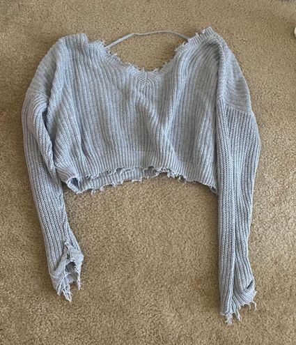 Forever 21 Gray Cropped Sweater 
