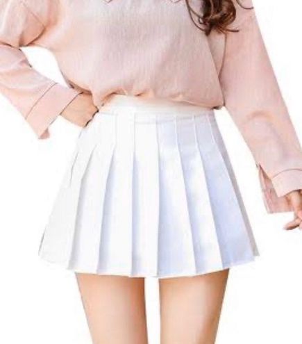 Dolls Kill NWT  White Pleated Cheer Tennis Skirt