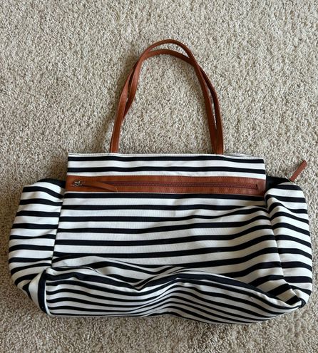 DSW Black And White Stripped Duffel Bag - $9 - From Marlowe