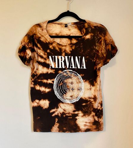 Nirvana Black Custom Bleach Dyed Band Tee Small