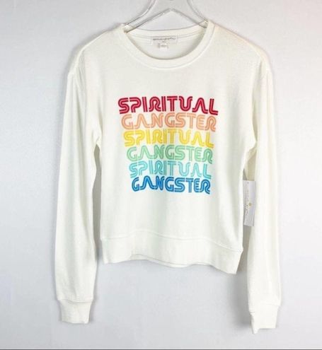 Spiritual Gangster Logo Savasana Crew Neck Sweater Rainbow Logo Size ...