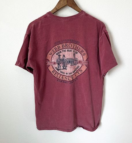 Comfort Colors Vintage Style Graphic Tee Red Size L - $13 - From Jay