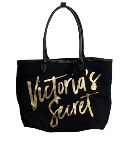 Victoria's Secret Black And Gold Tote Bag - $20 - From Kristine