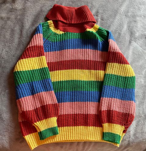 Storedogdog Rainbow Striped Turtleneck Sweater