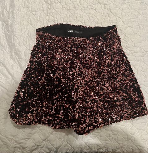 ZARA Festive Days Sequin Shorts Pink Size M - $40 (16% Off Retail ...