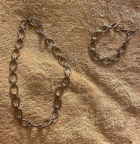 Brandy Melville Silver Chain Necklace And Bracelet SET 