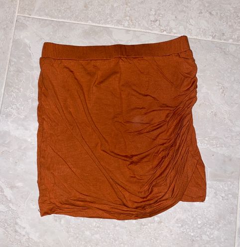 Scrunch Side Orange Skirt