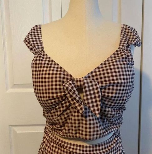 Charlotte Russe high waisted gingham bikini swim set Gray Size 1X - $16 ...