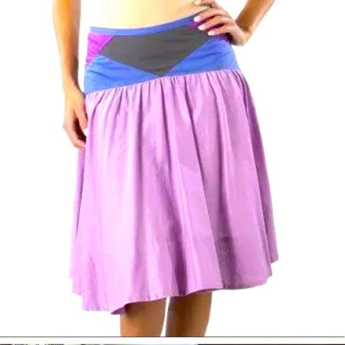 Target L // Tara Jarmon for  NWT Lilac Purple Blue Color-block Pleated Skirt