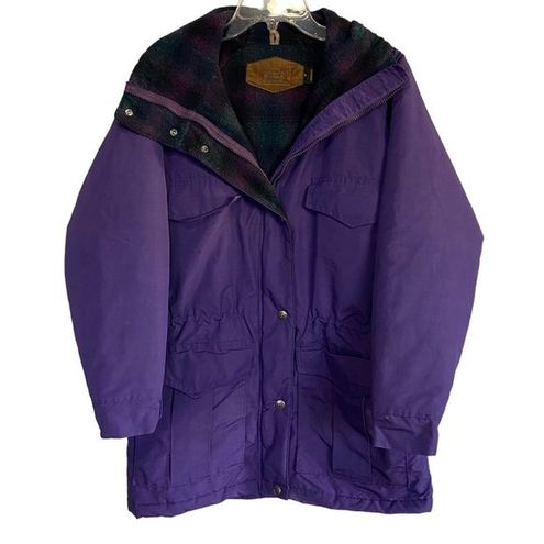 Woolrich Vintage Winter Ski Snow Jacket Wool Lined Purple Coat Womens ...