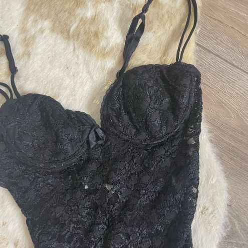 Victoria's Secret vintage black lace high cut bodysuit Size XS - $100 ...