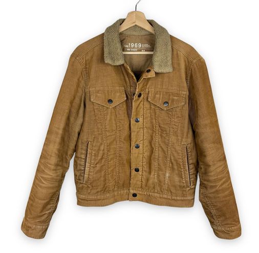 Gap 1969 Tan Corduroy Sherpa Collar Trucker Jacket Size M - $35 (65% ...