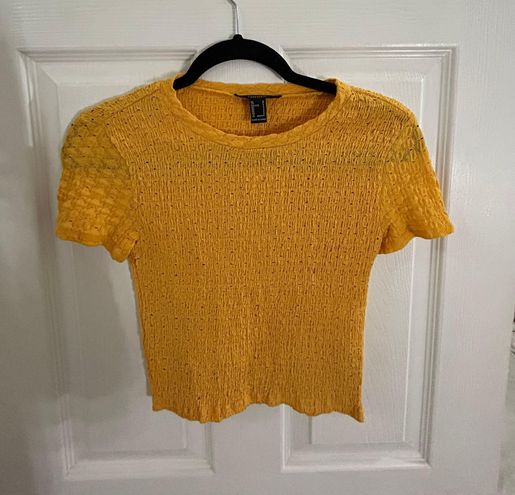 Forever 21 Yellow Cropped Top