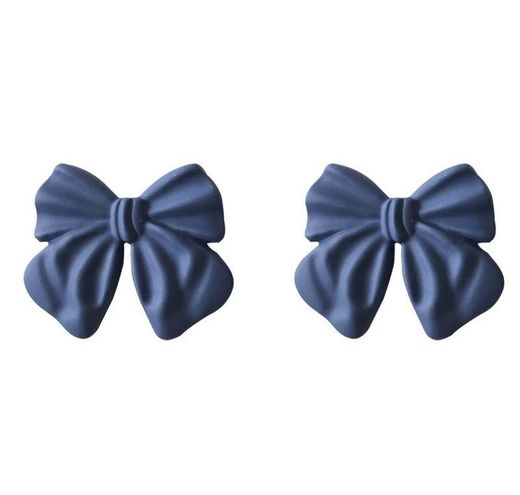 Boutique Korean Vintage Blue Bowknot Stud Earrings