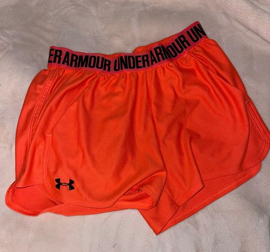 Under Armour Neon Orange Athletic Shorts