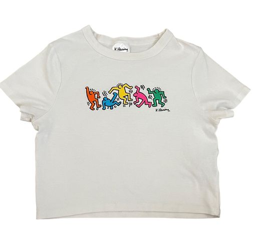 Cotton On Keith Haring x White Keith Haring Art Rainbow Embroidered ...