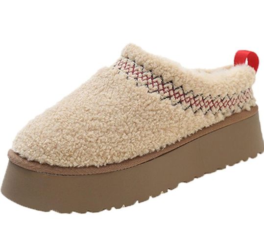 Beige Platform Sherpa Slippers Tan Size 7.5 - $55 (35% Off Retail) New ...