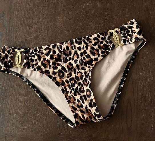 Victoria's Secret leopard and gold bathing suit swim bottoms - $11 ...