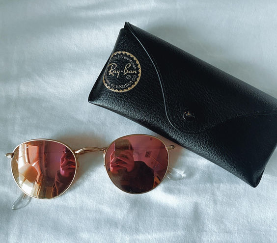 Ray-Ban Pink Reflective Round Sunglasses