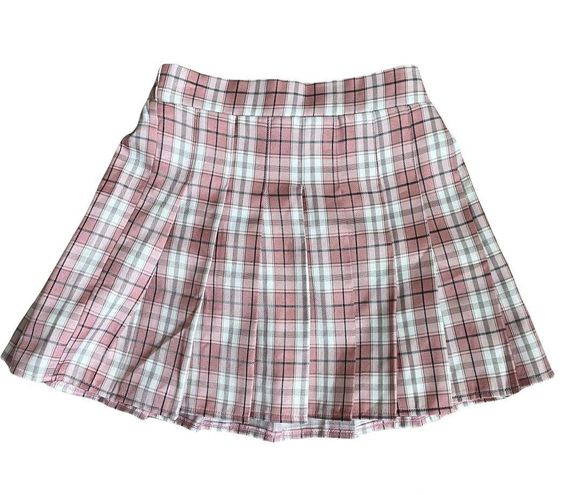 O Vinaca Pink Plaid Pleated Mini Skater School Girl Skirt - $20 - From ...