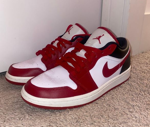 low jordans red and black