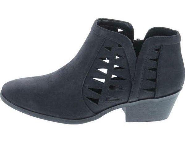 Soda Cut Out Black Ankle Booties