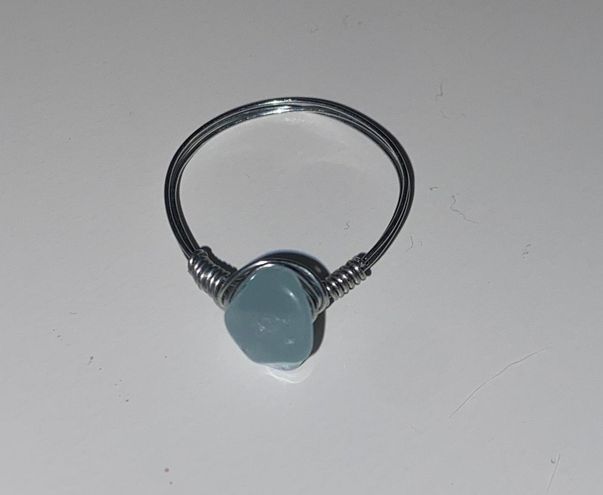 Handmade Light Blue Stone Ring