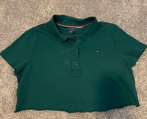 tommy hilfiger cropped polo shirt