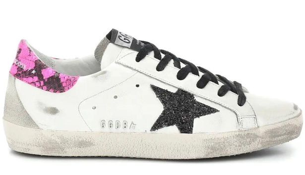 Golden Goose Superstar Snakeskin Python Glitter White Fuchsia Size 10 ...