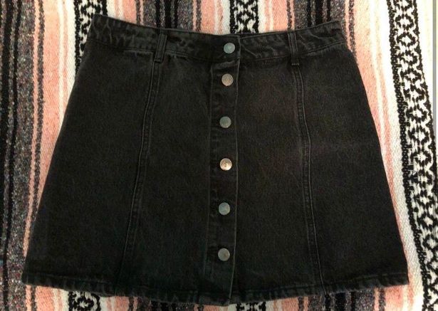 Forever 21 Black Denim Mini Skirt