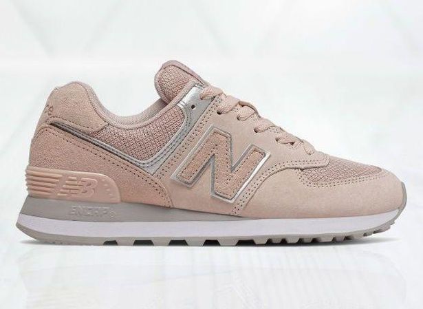 New Balance 574 Gray & Pink Sneakers