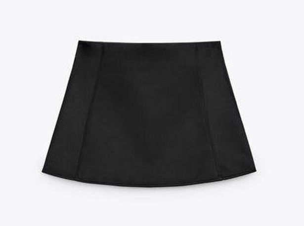 Zara Satin Effect Mini Skirt Black Size M 23 30 Off Retail From Caroline 