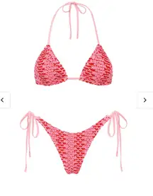 Triangl Bikini Set Pink Crochet