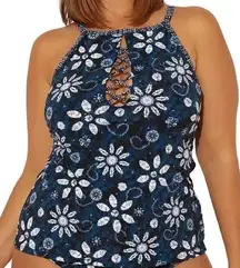 Bleu by Rod Beattie Take A Dip Tie Dye High Neck Underwire Tankini Swimsuit Top