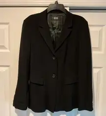 Hugo Boss Women’s Black Virgin Wool Blazer Suit Jacket US sz 10, Like New