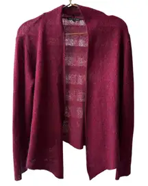 Eileen Fisher Wool‎ Mohair Cashmere blend Drape Cardigan Red Purple Sz S
