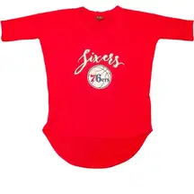 Philadelphia 76ers Sixers Women’s Medium Gameday Couture Red designer Shirt M