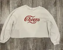 Project Social T Los‎ Angeles Cheers Cropped Sweatshirt Gray Red Graphic Size L