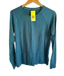 Women's Crewneck‎ Long Sleeve Nylon Activewear - All In Motion XL Teal Green