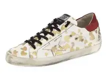 Golden Goose  Superstar Glitter Hearts Lace-Up Skateboard Sneaker White 39 / 8.5