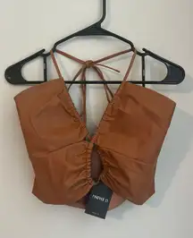 Faux Leather Top