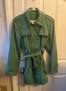 Calvin Klein Kelly Green Trench Coat 