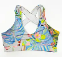 Nike Dri Fit‎ Indy Light Hyper Femme Sports Bra Floral Cross Back Activewear Top