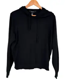 Vero Moda Black Long Sleeve Hooded Knit Top size Small NWT Drawstring Sweater