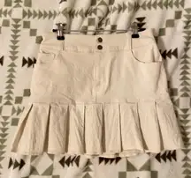 Hollister White/beige Cargo Pleated Skirt