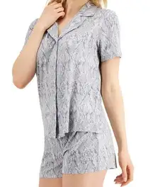 INC Up All Night Heavenly Soft Knit Notch Collar 2-Pc Pajama Set NWT Size M