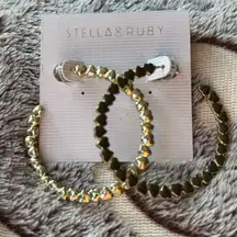 Stella & Ruby Gold Heart Hoop Earrings